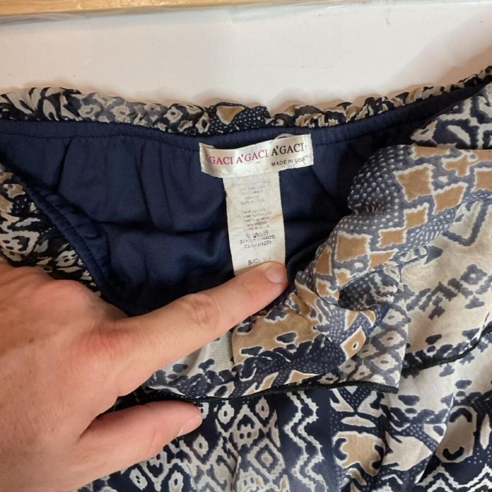 A-gaci Women's Navy and Blue Blouse